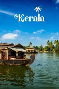 Traditional houseboat cruising the Kerala backwaters